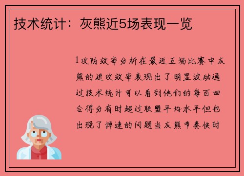 技术统计：灰熊近5场表现一览